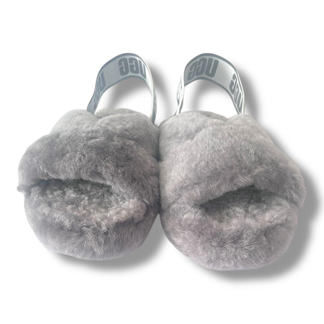 UGG アグ グレー ファーサンダル ファブ イヤー FAB YEAH 24cm