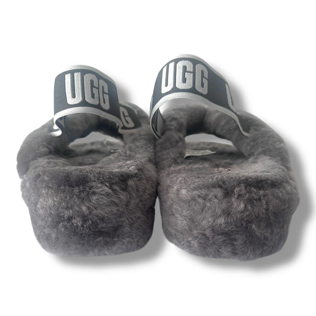 UGG アグ グレー ファーサンダル ファブ イヤー FAB YEAH 24cm