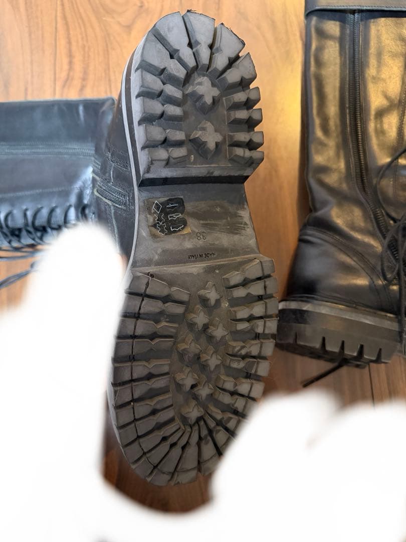 ANN DEMEULEMEESTER ブラックロングブーツ