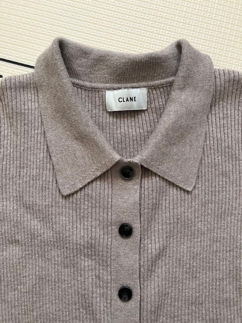 トップス CLANE COLLAR RIB CARDIGAN