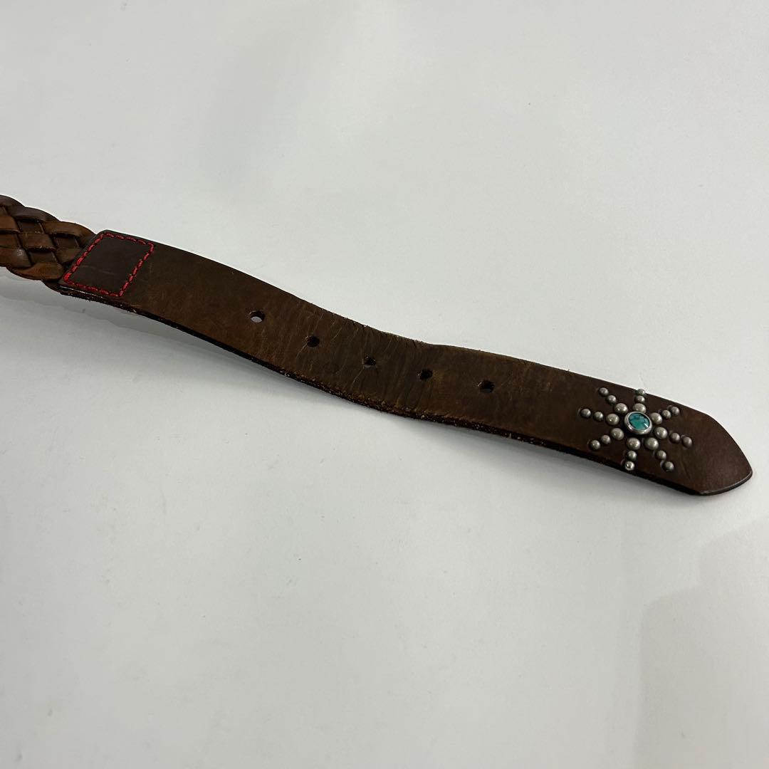 HTC レザー　スタッズベルト 太幅ベルト　サイズ36