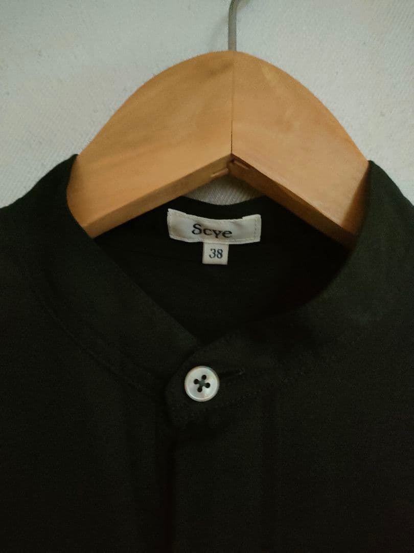 Scyeブラックギャザーブラウスシャツ サイズ38
