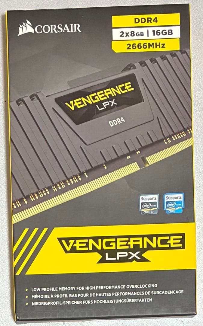 【中古】DDR4-2666 16GB(8GB×2枚) CORSAIR