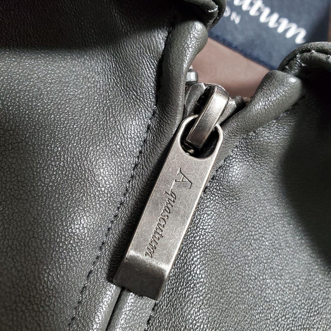 美品✨アクアスキュータム　ラムレザー　シングルライダース　グレー　たねちー様