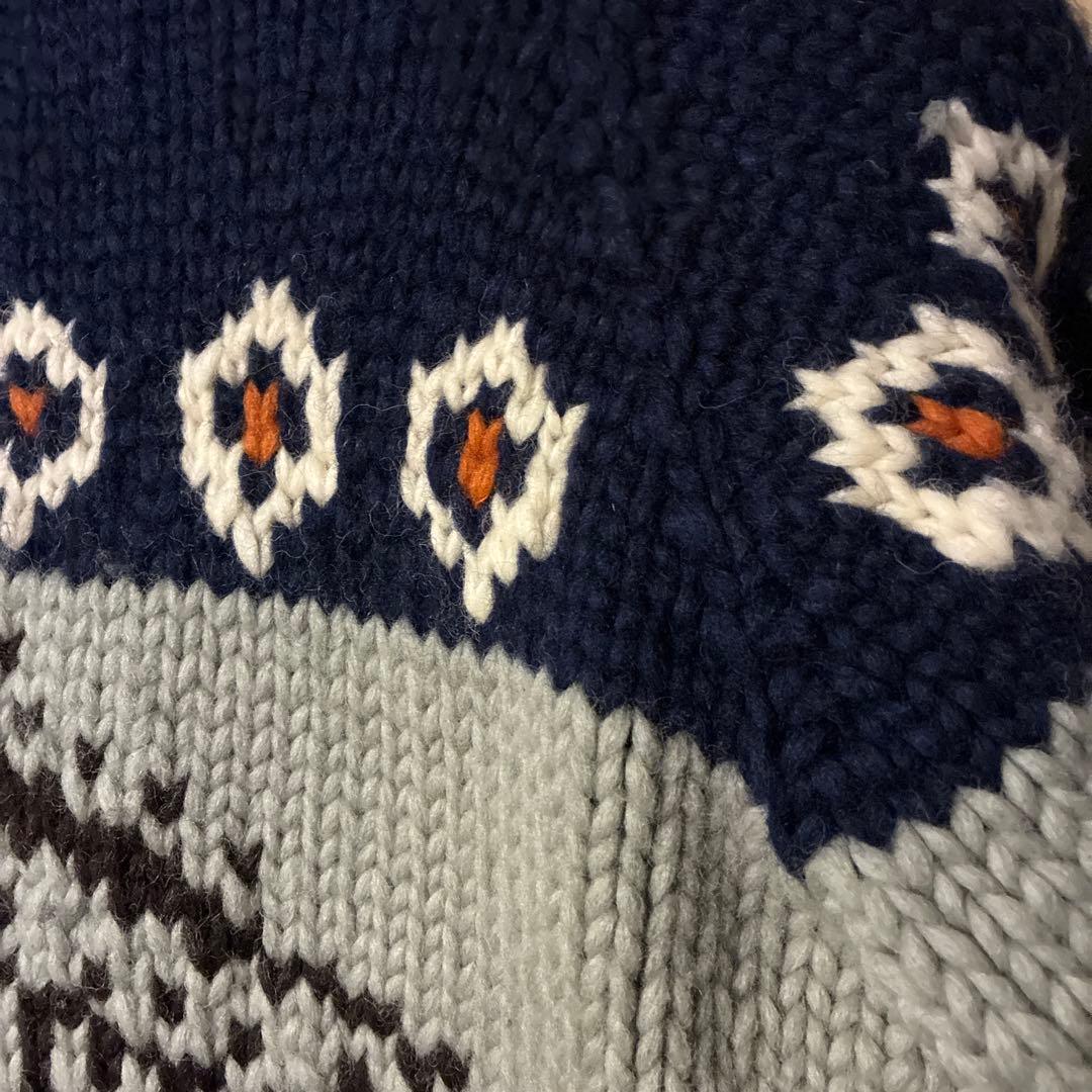 カナダ製 KANATA Indian カウチンセーター SIZE36 肉厚