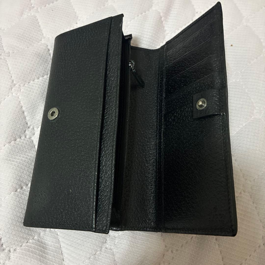 GUCCI ブラック　レザー 長財布　美品