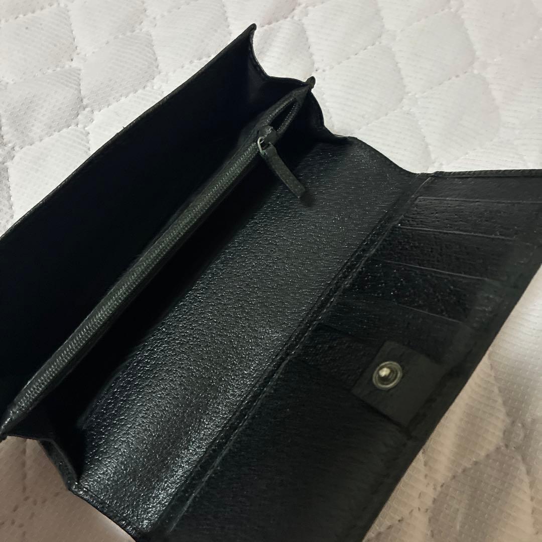 GUCCI ブラック　レザー 長財布　美品