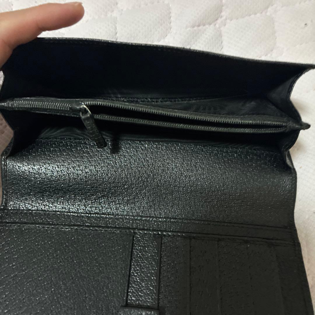GUCCI ブラック　レザー 長財布　美品
