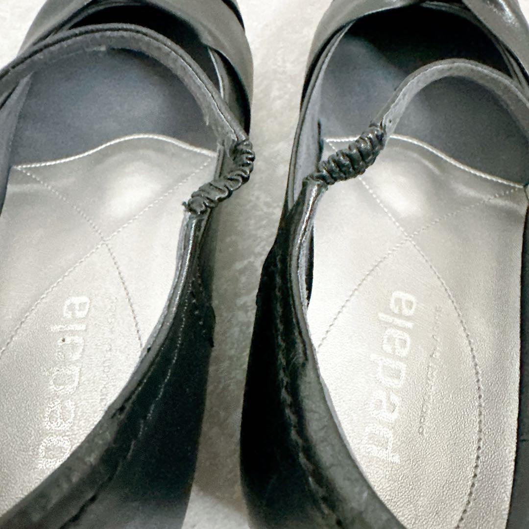 【極美品】アシックスPedala ストラップ　シューズ　黒　コンフォート　23