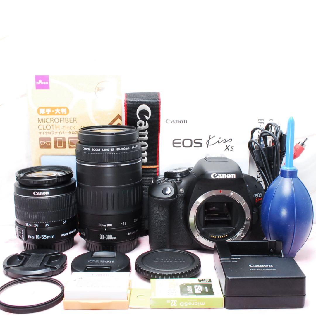 画面反転可能❣️Canon Kiss X5★手ぶれ補正★超望遠レンズ付き