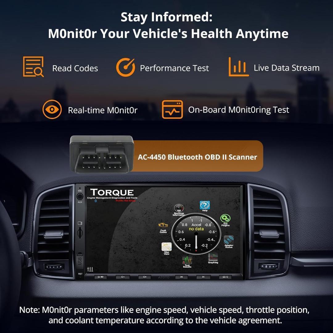 【ATOTOMOVE】2DIN カーオーディオ バックカメラ＆OBD2 7インチ