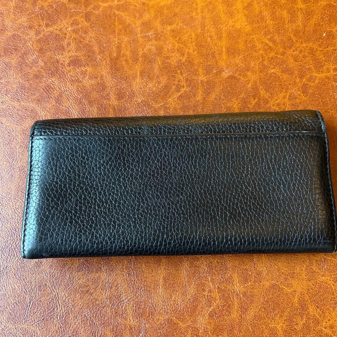 【美品】　GUCCI グッチ　黒 レザー 長財布