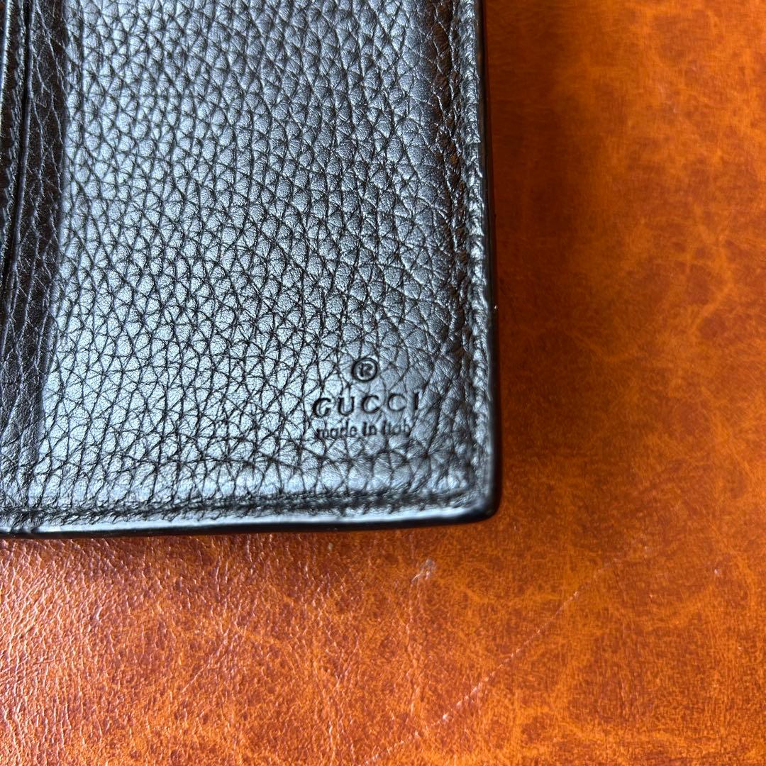 【美品】　GUCCI グッチ　黒 レザー 長財布