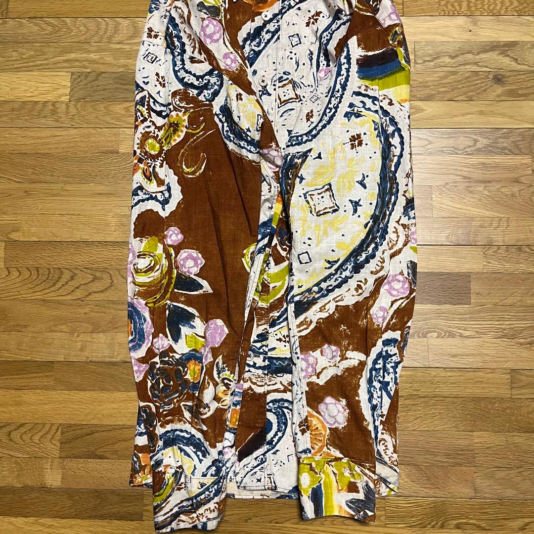 45rpm 00s ペイズリーフラワー柄 手描き風プリント 総柄シャツ 廃盤品