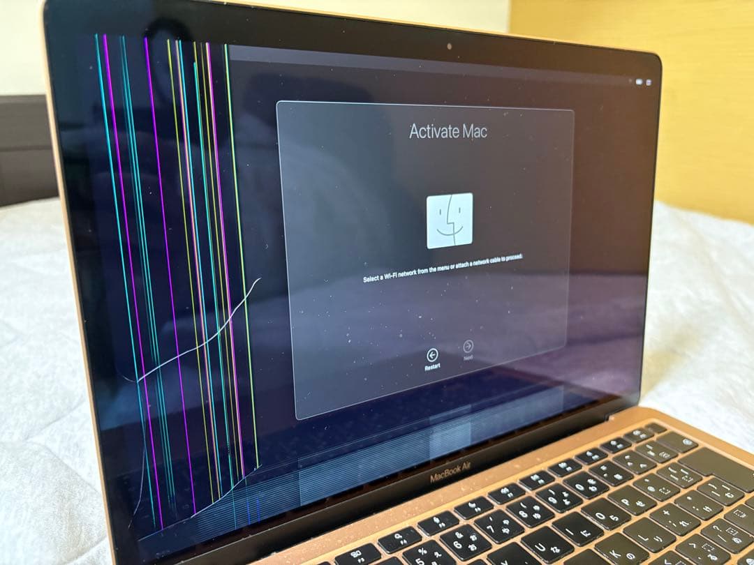MacBookAirM1 2020画面割れ起動OK操作可8GB/256GB