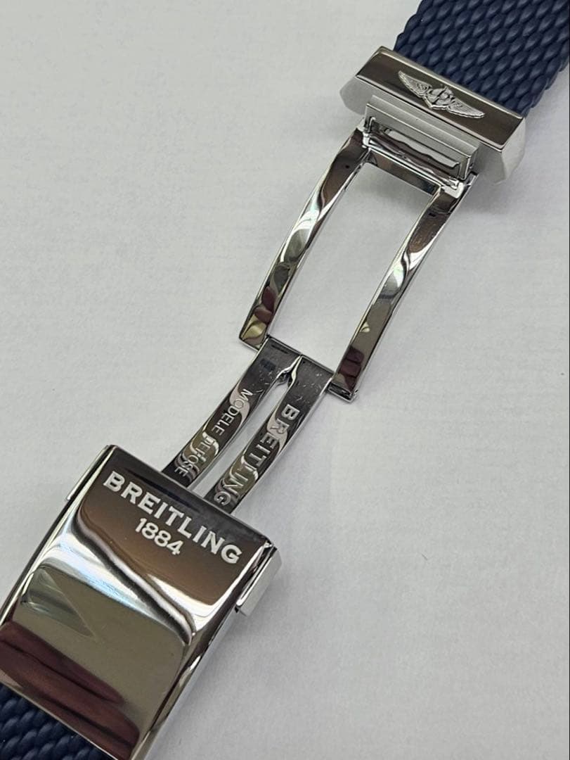 佐藤誠也 ブライトリング 純正品 ネイビー ラバーベルト 時計 24-20