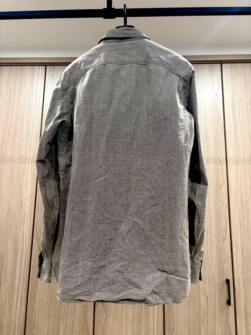 【レア】RRL ごま塩 黒シャン シャンブレー ワーク シャツ ガチャポケ