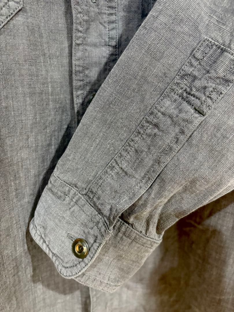 【レア】RRL ごま塩 黒シャン シャンブレー ワーク シャツ ガチャポケ