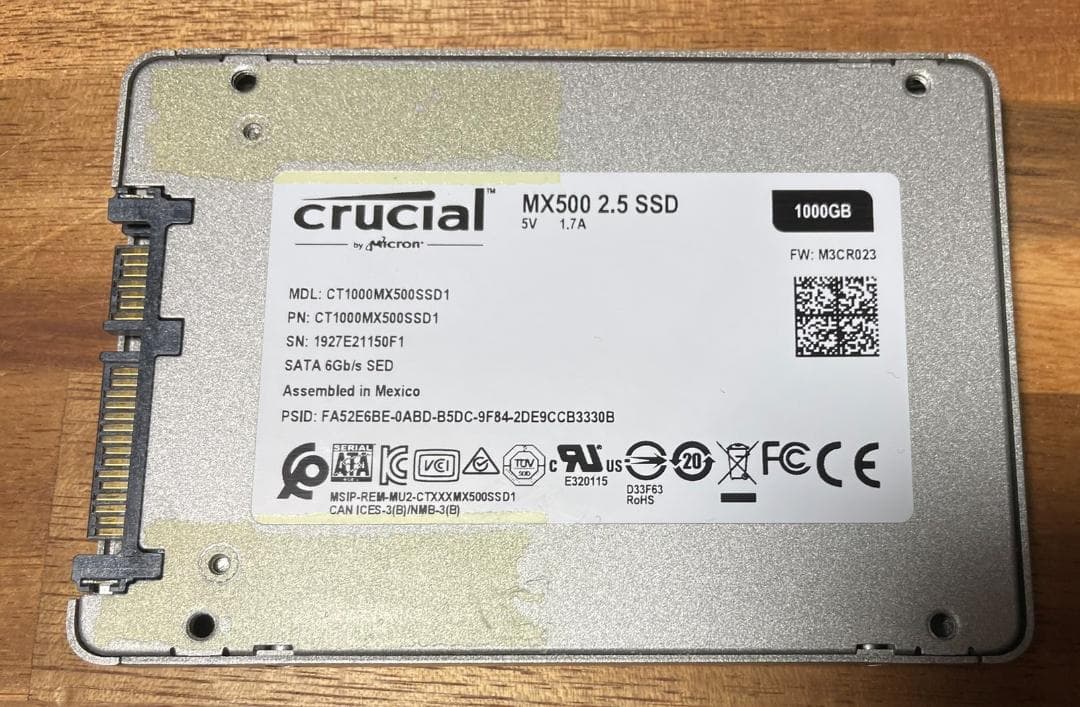 crucial 2.5インチ SATA SSD 1TB 使用時間6794時間