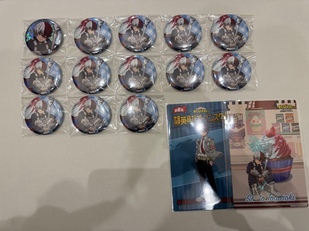 僕のヒーローアカデミア オープンスクール カップケーキ 轟焦凍 缶バッジ