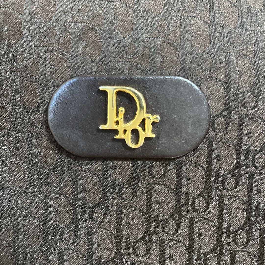 Dior ボストンバッグ　ブラウン　ゴールドロゴ　トロッター　ブラウン