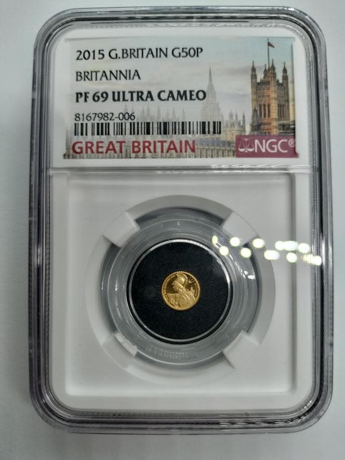 NGC PF69 UC 2015 英国 ブリタニア 50P 金貨 1/40オンス