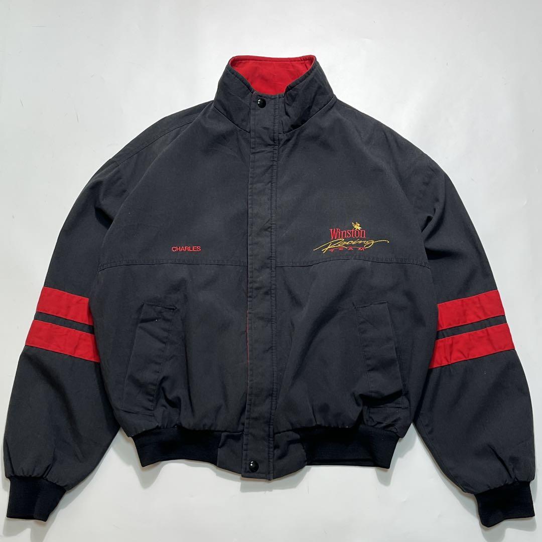 90s ウィンストン USA製 レーシングジャケット L相当 黒 7745