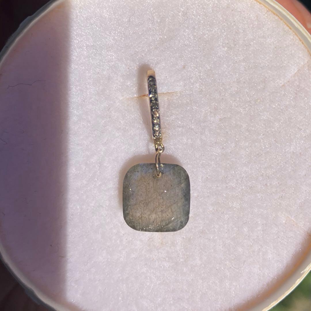 ARTIDA OUD ラブラドライト　パヴェダイヤモンド　フープピアス