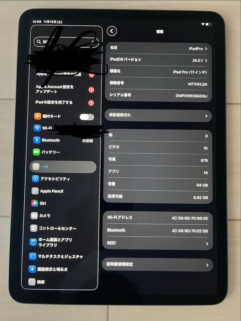 訳あり　Apple iPadPro11インチ第一世代 スペースグレー 本体
