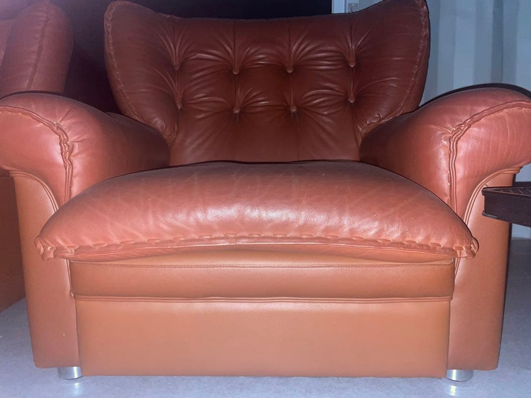 ヴィンテージソファ ブラウンレザー　2セット