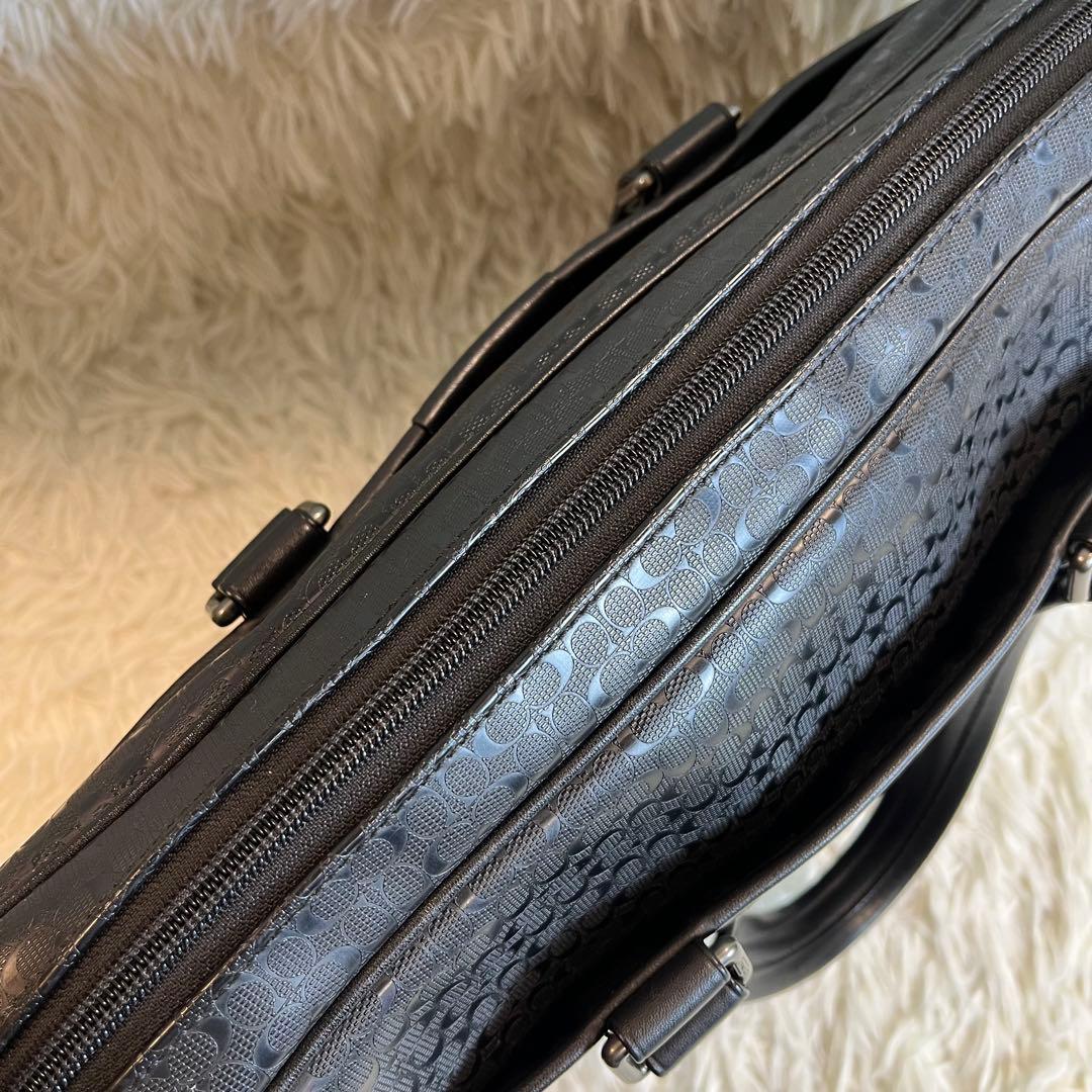 コーチ 2WAY ビジネスバッグ レザー シグネチャー ショルダー付