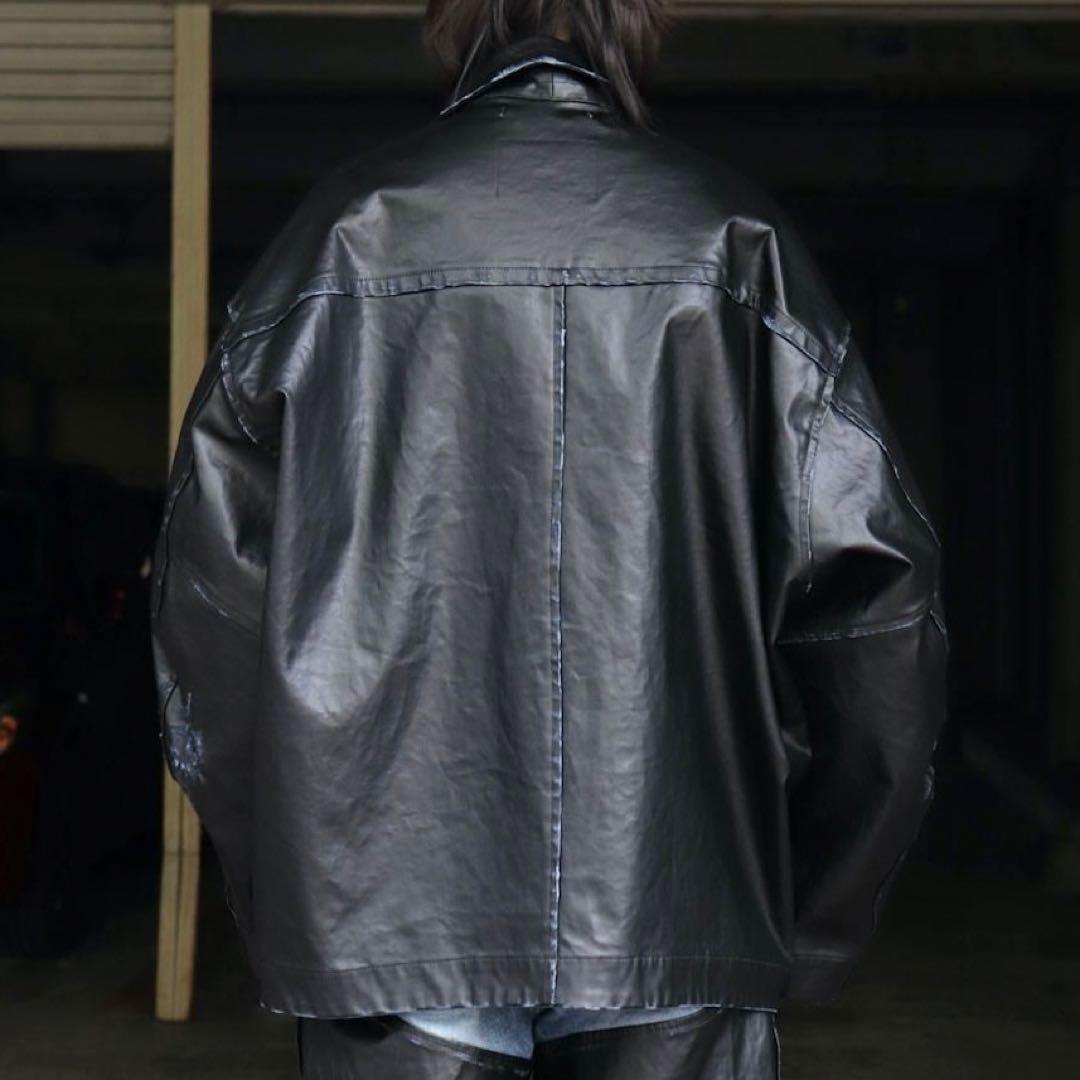 25ss doublet レザーコーティングデニムジャケット ダブレット
