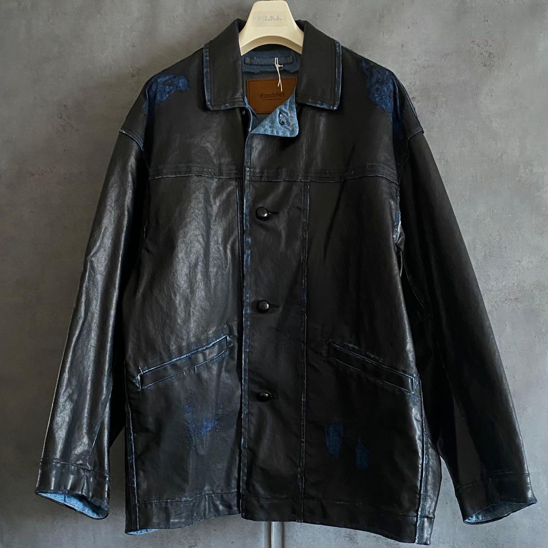 25ss doublet レザーコーティングデニムジャケット ダブレット