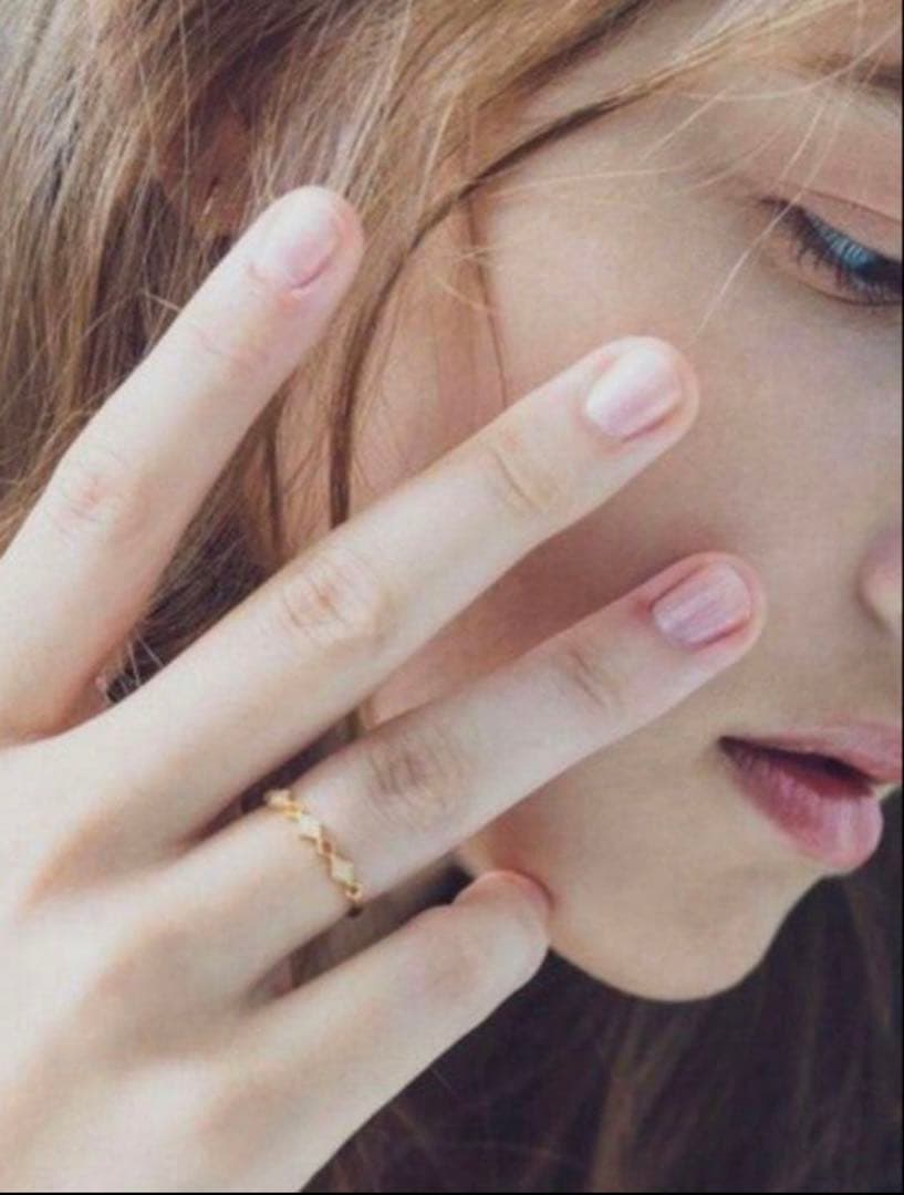 【エテ】K10 ウォーターマーク　レイヤードダイヤモンドリング　9号