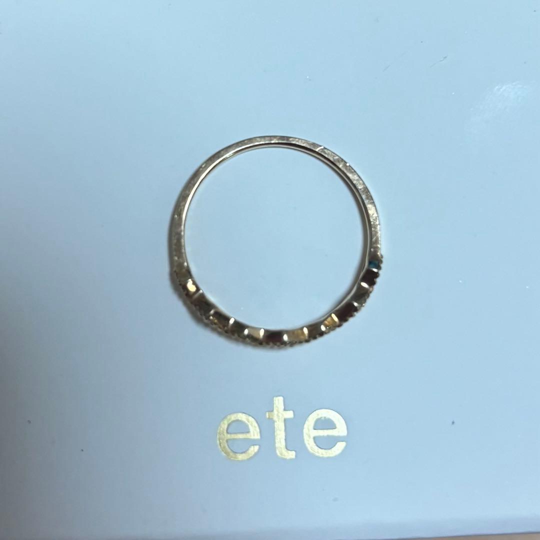 【エテ】K10 ウォーターマーク　レイヤードダイヤモンドリング　9号