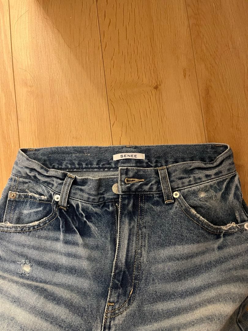 SENEE ワイドレッグデニム ライトブルー