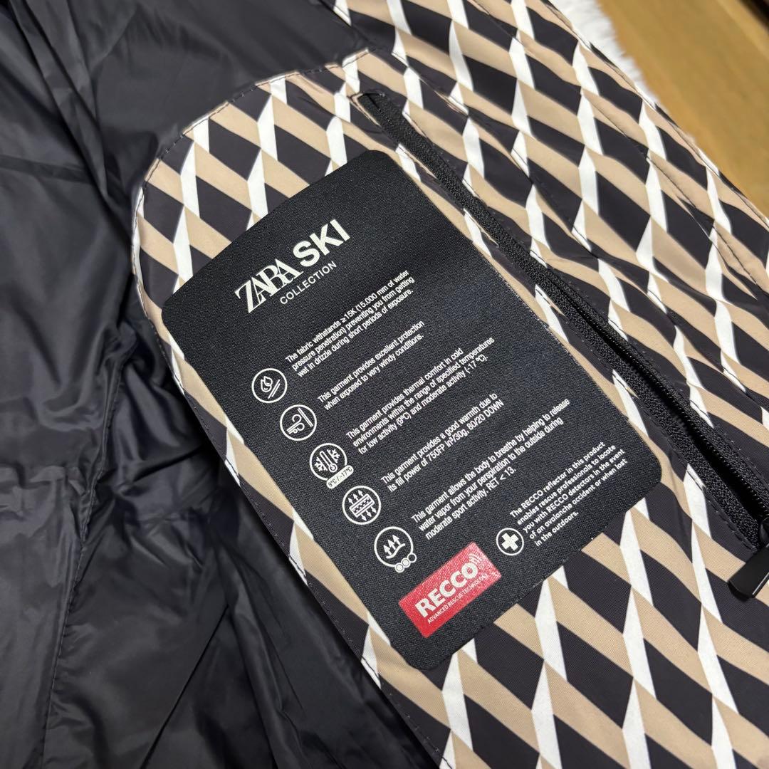 最新作 ZARA ski ザラスキー ジャケット 総柄 ベルト ダウン reco