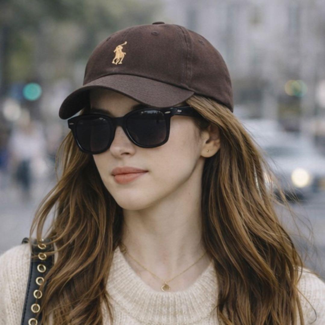 新品タグ付　POLO ポロラルフローレン　キャップ　ブラウン　ホワイトベージュ茶