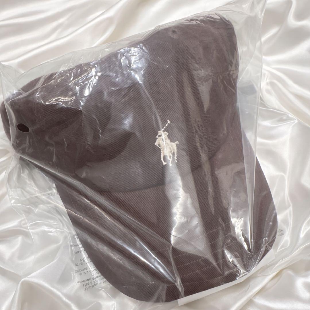 新品タグ付　POLO ポロラルフローレン　キャップ　ブラウン　ホワイトベージュ茶