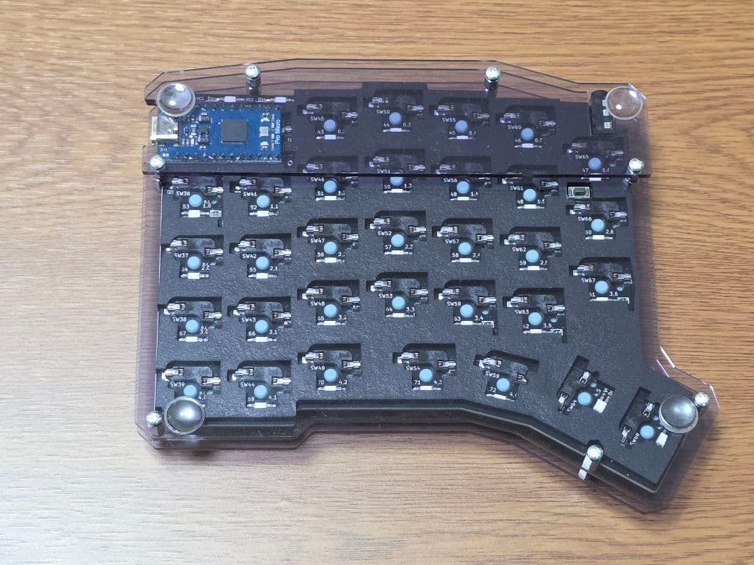 分割キーボード Ergo68 静音スイッチ スポンジフォーム