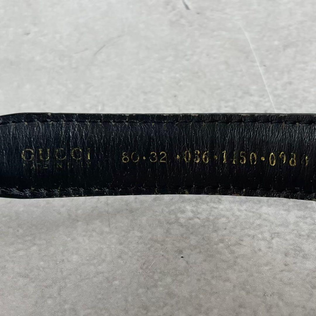 【良品】GUCCI ベルト インターロッキング GG デカロゴ ゴールド 黒