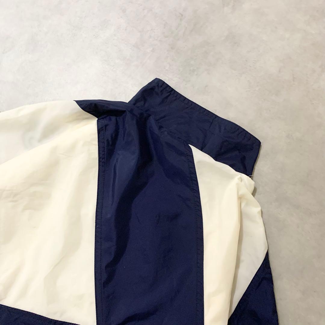 90sアディダス古着adidasナイロンジャケット刺繍ロゴネイビーDB488