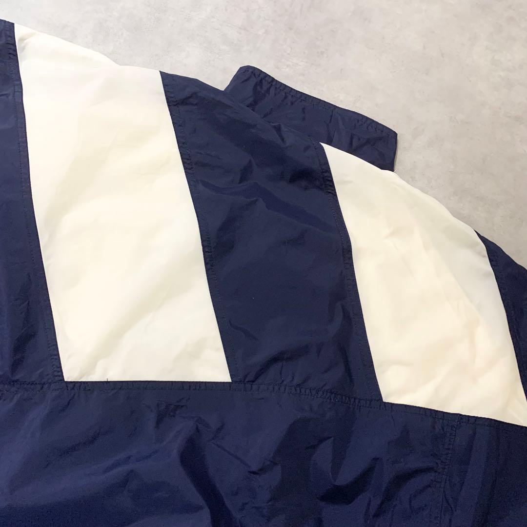 90sアディダス古着adidasナイロンジャケット刺繍ロゴネイビーDB488