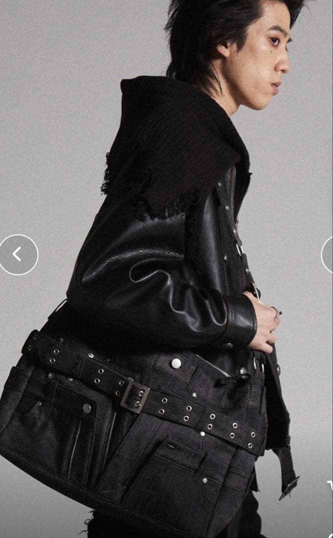 GRANCYグランシークレイジーレイヤードデニムパンツデザインショルダーバッグ