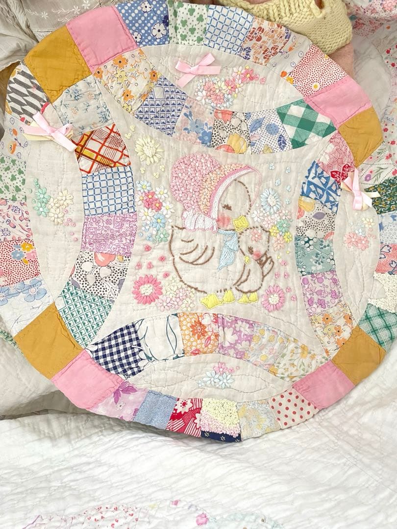 アンティークキルト＆アニマル刺繍♡ハンドメイド·͜· ♡