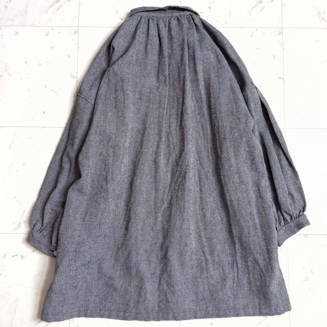 極美品♪ ビアズリー ウールリネン スタンドカラー オーバージャケット