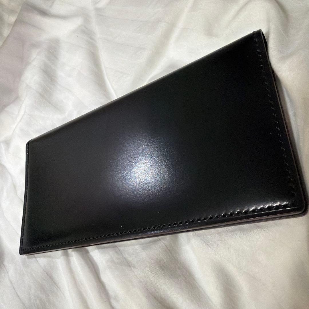【新品未使用】GANZO 長財布 シェルコードバン ブラック