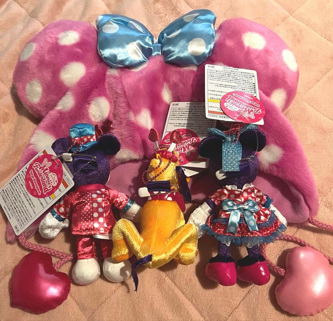 ち*※様 ミニー@ファンダーランド　ぬいぐるみバッジ3点セット