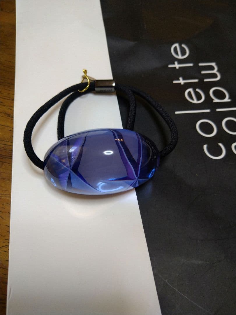 コレットマルーフ　スターオーバル型青紫色ヘアゴム