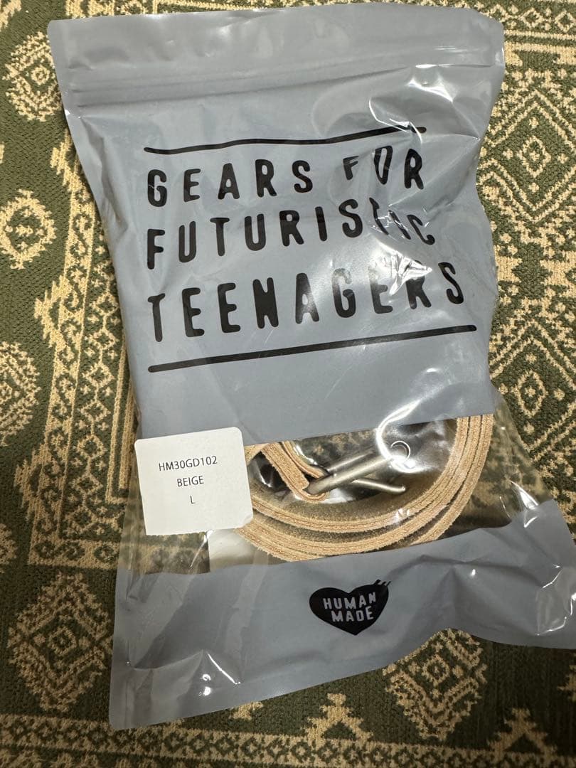 HUMAN MADE レザー ベルト ベージュ　Ｌサイズ